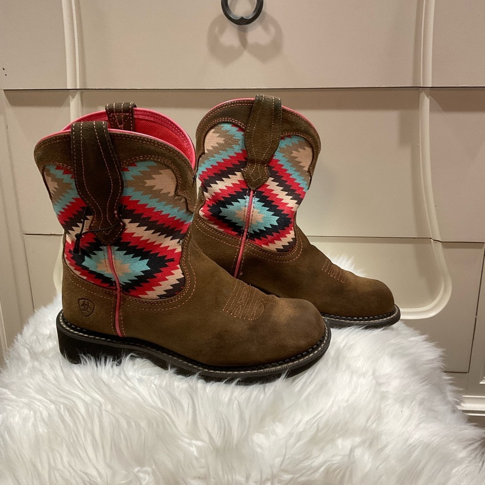 Ariat Brown and Multicolor Western Boots